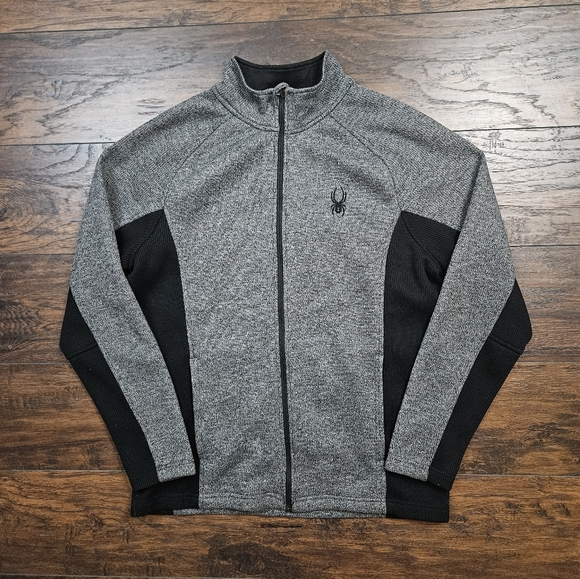 Spyder Full Zip Constant Knit Heathered Raglan Sleeve Jacket Size XL - Picture 1 of 14